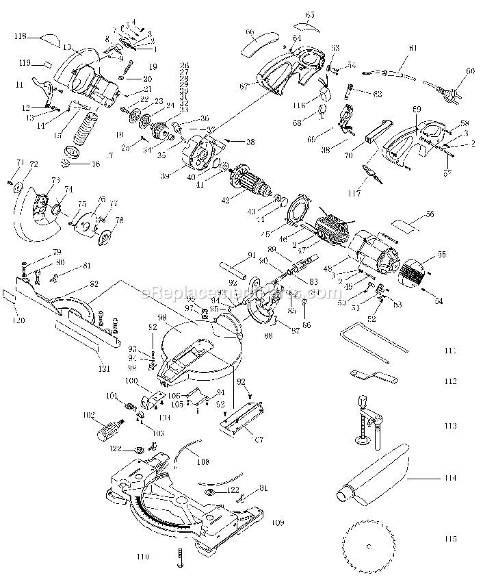 Black and Decker BT1400-AR (Type 2) 10 Miter Saw Power Tool Page A Diagram